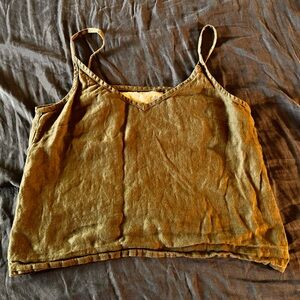 Not perfect linen Khaki green  cropped cami